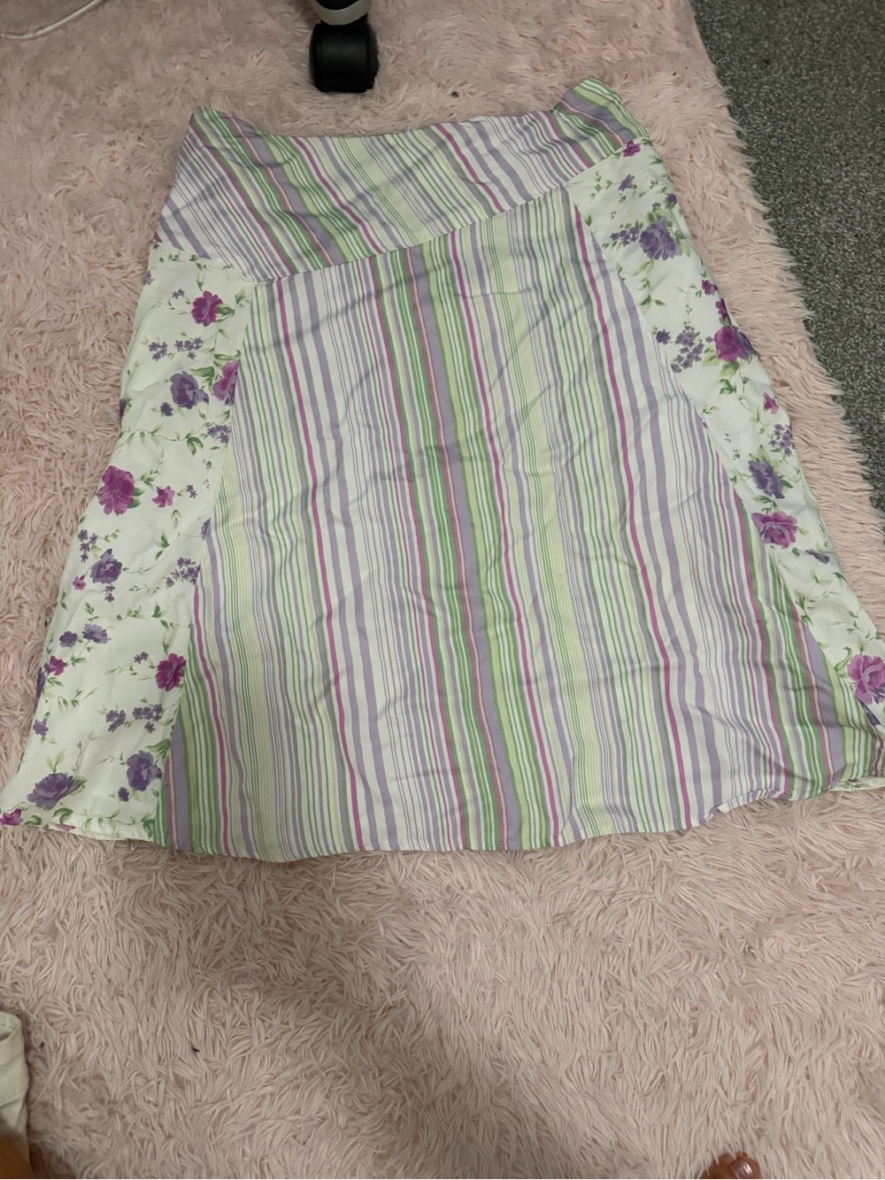 Floral & Pastel Stripe A-Line Skirt